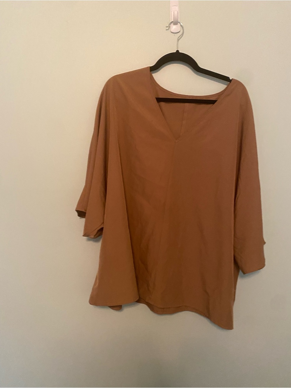 SHEIN Copper-Brown V-Neck Relaxed Tunic